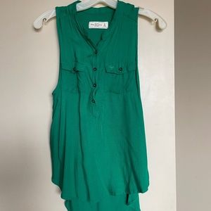 Abercrombie & Fitch Green button tank